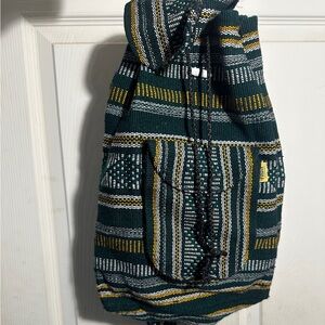 Striped Green and Yellow Backpack